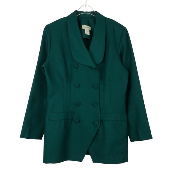 1980s Jennifer James Vintage Emerald Green Blazer Jacket Size 12 Large - Picture 4 of 11